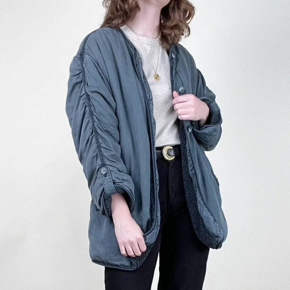 Free People Reversible Ivy Jacket Coat Shearling Oversized Slouchy Fall Winter - Picture 10 of 16